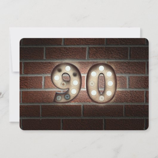 90e verjaardag van de marquee op baksteen kaart (Voorkant)