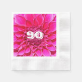 90e verjaardag van de Mijlsteen Pink Dahlia Floral Servet (Voorkant)