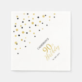 90e verjaardag van de moderne Gold & Black Napkins Servet (Voorkant)