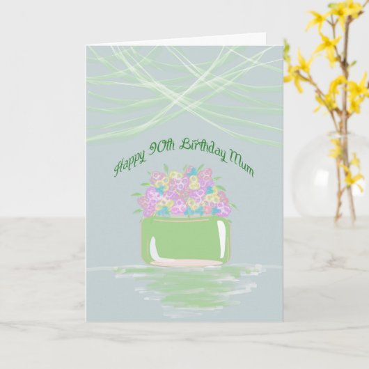 90e verjaardag van de mum mand der bloemen in past kaart (Gele Bloem)