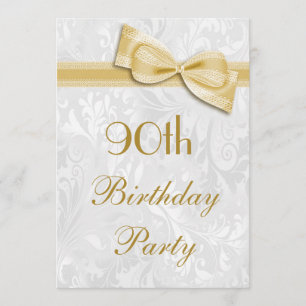 90e verjaardag van de partij Damask en Faux Bow Kaart