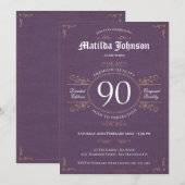 90e verjaardag van de perfecte  lavender kaart (Voorkant / Achterkant)
