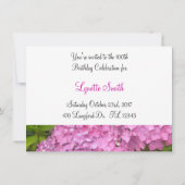 90e verjaardag van de roze hydrangeas kaart (Achterkant)