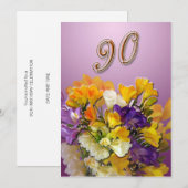 90e verjaardag van de uitnodiging - (Voorkant / Achterkant)