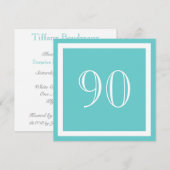 90e verjaardag van de uitnodiging - Aqua (Voorkant / Achterkant)