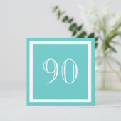 90e verjaardag van de uitnodiging - Aqua (Staand voorkant)