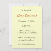 90e verjaardag van de uitnodiging tot gouden zonne (Achterkant)