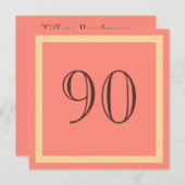 90e verjaardag van de uitnodiging van de Birthday  (Voorkant / Achterkant)