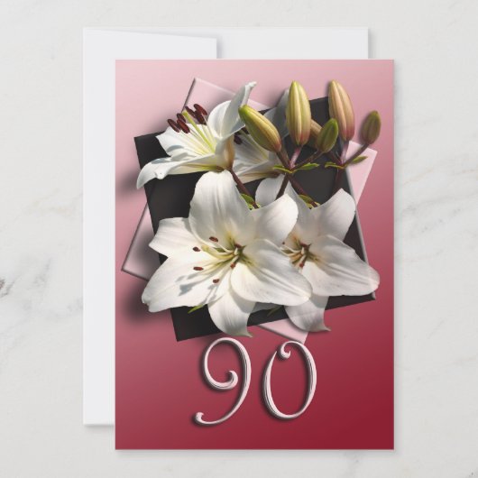 90e verjaardag van de uitnodiging van de Birthday (Voorkant)
