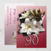 90e verjaardag van de uitnodiging van de Birthday (Voorkant / Achterkant)