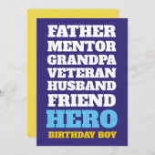 90e verjaardag van de uitnodiging van Hero-partij (Voorkant / Achterkant)