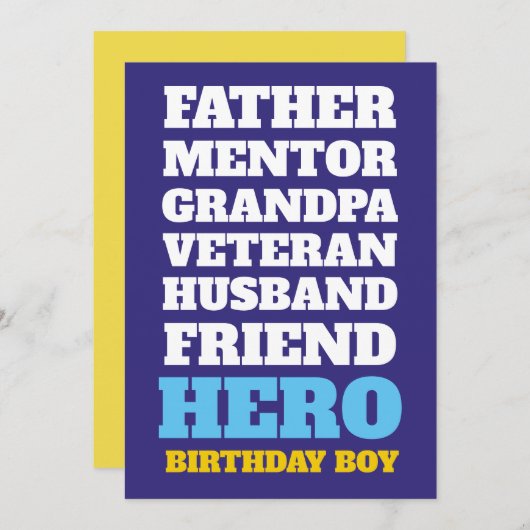 90e verjaardag van de uitnodiging van Hero-partij (Voorkant / Achterkant)