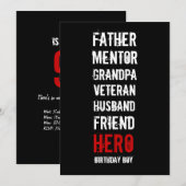 90e verjaardag van de uitnodiging van Hero-partij (Voorkant / Achterkant)