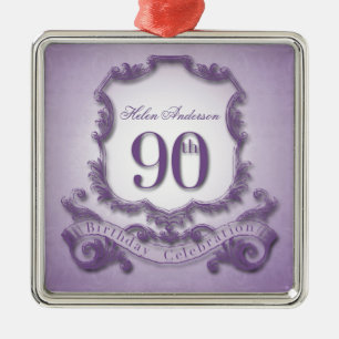 90e verjaardag van de verjaardag van de gepersonal metalen ornament