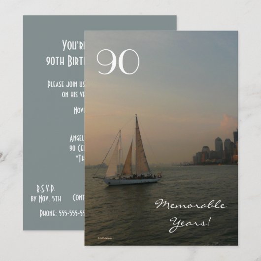 90e verjaardag van de verjaardag van de zonsonderg kaart (Voorkant / Achterkant)