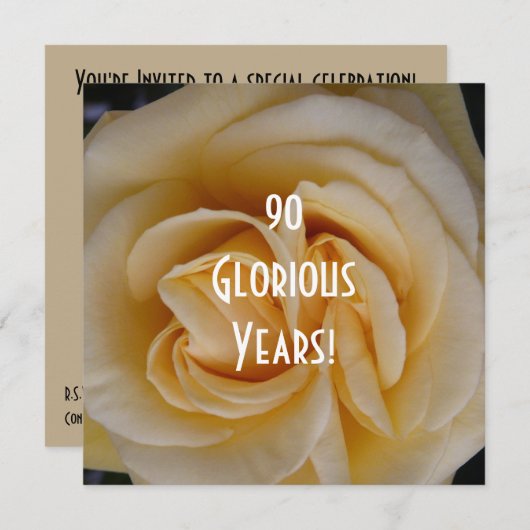 90e verjaardag van de viering van de gele Rose Kaart (Voorkant / Achterkant)