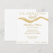 90e verjaardag van Elegant Ribbon Kaart (Voorkant / Achterkant)