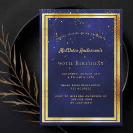 90e verjaardag van het blauwe goudfeest kaart