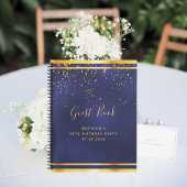 90e verjaardag van het donkerblauwe goudgastenboek notitieboek