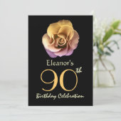 90e verjaardag van het geavanceerde Gold-Roos Kaart (Staand voorkant)