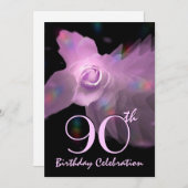 90e verjaardag van het Roos van de Uitnodiging van (Voorkant / Achterkant)