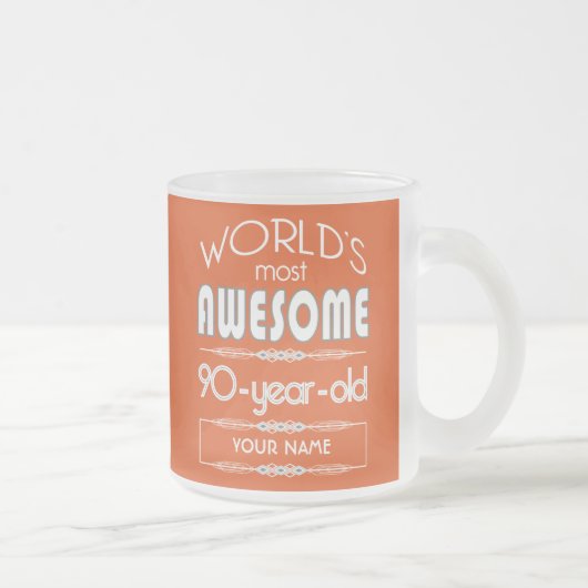 90e verjaardag van het Sinaasappel van de Beste Fa Matglas Koffiemok (Rechts)