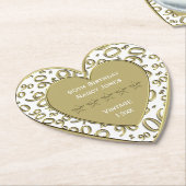 90e verjaardag van het thema White en Gold Kartonnen Onderzetters (Gekanteld)