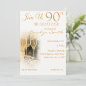90e verjaardag van uitnodigingen (Staand voorkant)