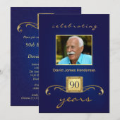 90e verjaardag van uitnodigingen van de Partij van (Voorkant / Achterkant)