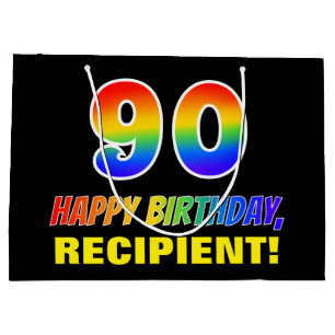 90e verjaardag: Vet, Vun, Eenvoudig, Regenboog 90 Groot Cadeauzakje