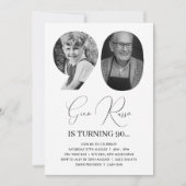 90e verjaardag viering aangepaste foto monogram kaart (Voorkant)