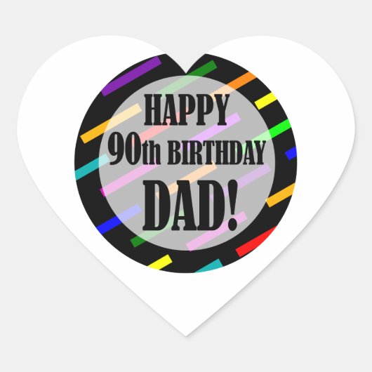 90e verjaardag voor papa hart sticker (Voorkant)