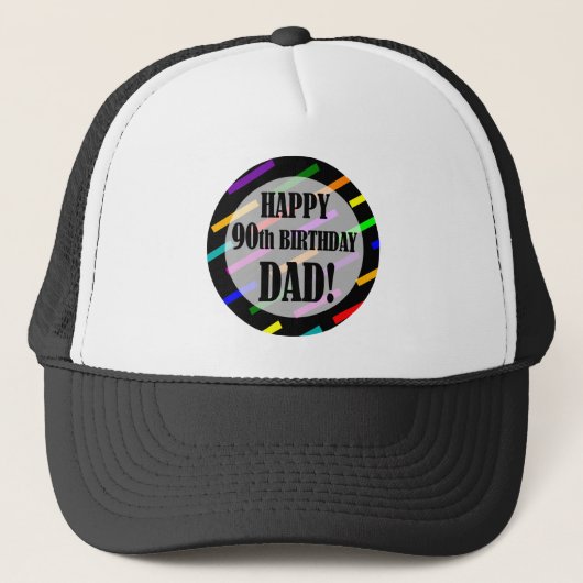 90e verjaardag voor papa trucker pet (Voorkant)