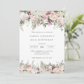 90e Verjaardag Vrouwelijke Rozen Bloemen Kaart (Staand voorkant)