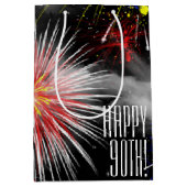 90e verjaardag vuurwerk in wolken Gemiddelde Gift  Medium Cadeauzakje (Voorkant)