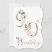 90e verjaardag Waterverf Rozen Roze Uitnodiging (Achterkant)