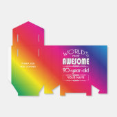 90e verjaardag werelden Beste Fabulous regenboog Bedankdoosjes (Uitgevouwen)