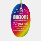 90e verjaardag werelden Beste Fabulous regenboog Keramisch Ornament (Rechts)