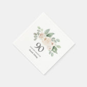 90e verjaardag White Rose Eucalyptus Napkins Servet (Hoek)