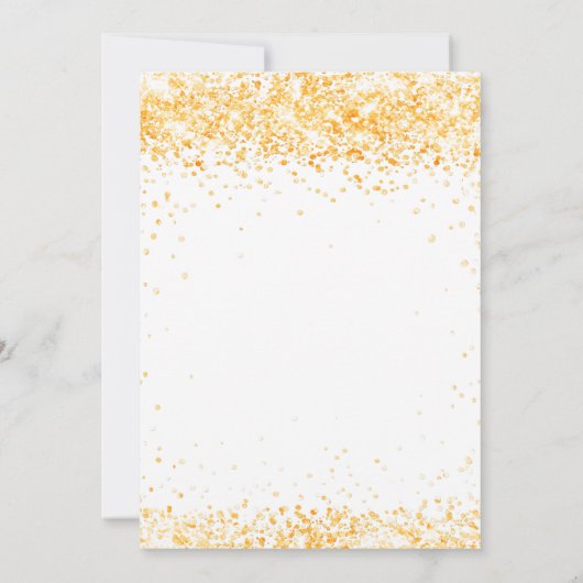 90e verjaardag wit goud glitter elegant kaart (Achterkant)