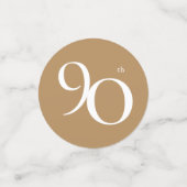 90e verjaardag Witte goudlegant Confetti (Kleine voorkant)