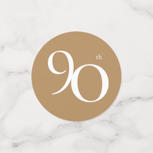 90e verjaardag Witte goudlegant Confetti (Kleine voorkant)