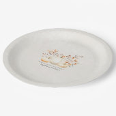 90e Verjaardag Witte Pompoen Fall Bladeren Custom Papieren Bordje (Gekanteld)