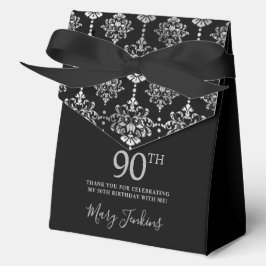 90e verjaardag Zilveren Elegante Dank Je Bedankdoosjes
