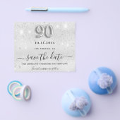 90e verjaardag zilveren glitter budget behalve dat flyer (Enkel)