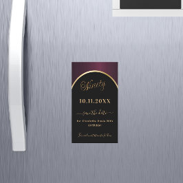 90e verjaardag zwart bordeauxrood Save the Date-ma