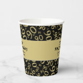 90e verjaardag zwart/Gold Random Number Pattern 90 Papieren Bekers (Links)