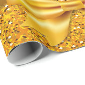 90e verjaardag zwart goud boog cadeaupapier (Rol Hoek)