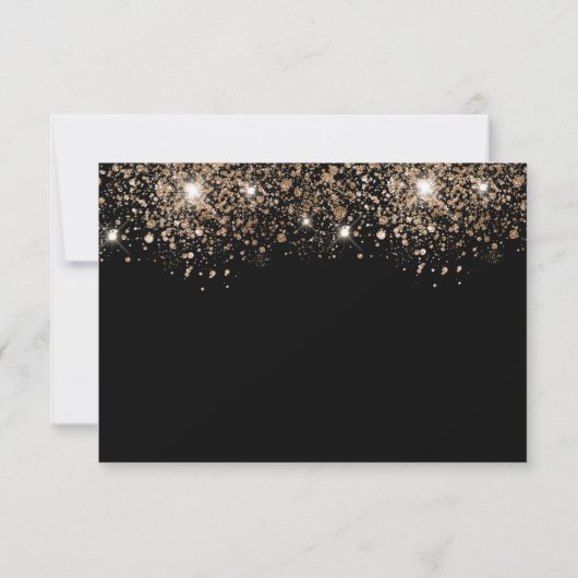 90e verjaardag zwart goud glitter sparkles save the date (Achterkant)