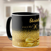 90e verjaardag zwart goud naam klassiek elegant